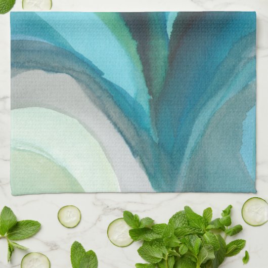 Linge De Cuisine Big Blue Leaf I (Plié)