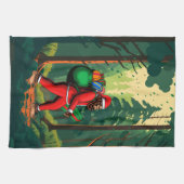 Linge De Cuisine Bigfoot Santa Claus sac de cadeaux (Horizontal)