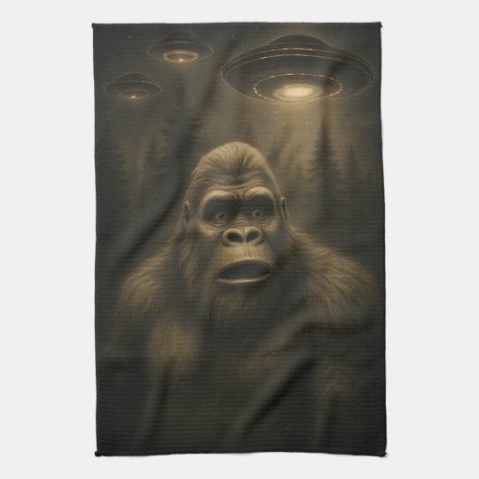 Linge De Cuisine Bigfoot Sasquatch Alien UFO Funny (Vertical)