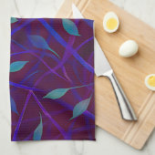 Linge De Cuisine Bijou de Bourgogne foncé Monogramme de feuillage (Quart Plié)