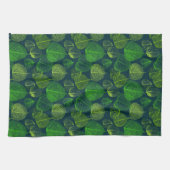 Linge De Cuisine Biophilisé esthétique Dark Green Skeleton Feuilles (Horizontal)