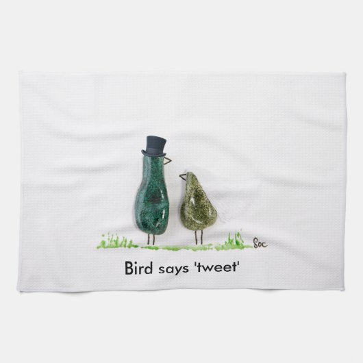 Linge De Cuisine Bird dit 'tweet' (Horizontal)