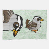 Linge De Cuisine Birdorable Blanc-a couronné le moineau (Horizontal)