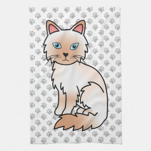 Linge De Cuisine Birman / Ragdoll Point Rouge Chat et Pattes Mignon