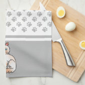 Linge De Cuisine Birman / Ragdoll Point Rouge Chat & Pattes Mignon (Quart Plié)
