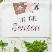 Linge De Cuisine Biscuits de Noël C'est la Saison Chocolat Chaud   (Plié)