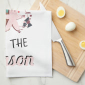 Linge De Cuisine Biscuits de Noël C'est la Saison Chocolat Chaud   (Quart Plié)