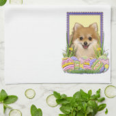 Linge De Cuisine Biscuits d'oeuf de pâques - Pomeranian (Plié)
