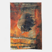 Linge De Cuisine Bison dans l'artisanat boisé d'automne (Vertical)