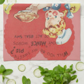 Linge De Cuisine Bizarre Drôle Mince Pomme Pie Witress Valentine (Plié)