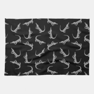 Linge De Cuisine Black Alligators Imprimer Motif Animal Art Design