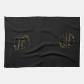Linge De Cuisine Black and Gold Personalized (Horizontal)