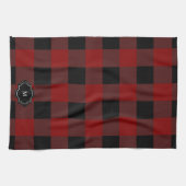 Linge De Cuisine Black and red buffalo plaid monogrammed (Horizontal)