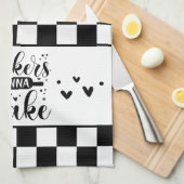 Linge De Cuisine Black and White À damiers Baker's Gonna Bake (Quart Plié)