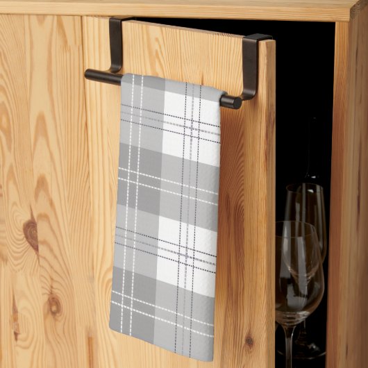 Linge De Cuisine Black and White Buffalo Plaid (Pliage en tiers)