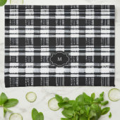 Linge De Cuisine Black and white buffalo plaid monogrammed (Plié)