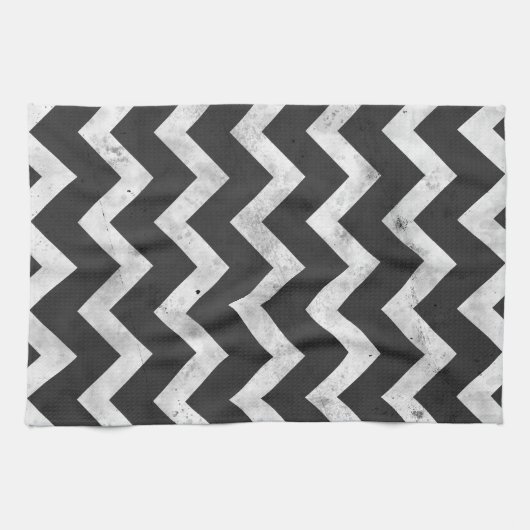 Linge De Cuisine Black and white Rustic Chevron pattern (Horizontal)
