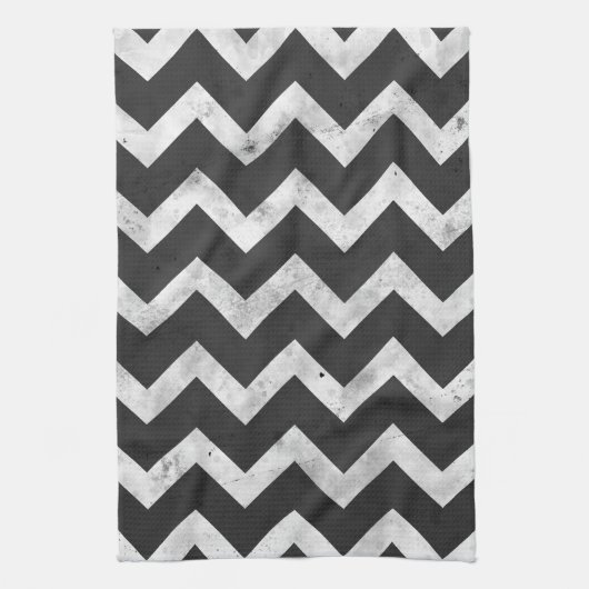Linge De Cuisine Black and white Rustic Chevron pattern (Vertical)