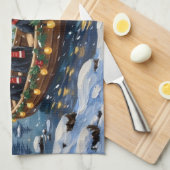 Linge De Cuisine Black Cat Christmas Boat Holiday (Quart Plié)