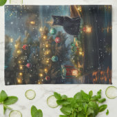 Linge De Cuisine Black Cat Noël Festive Voyage (Plié)