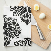 Linge De Cuisine Black Elegant Damask (Quart Plié)