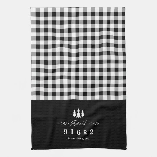 Linge De Cuisine Black En vichy Home Sweet Home Code zip personnali (Vertical)