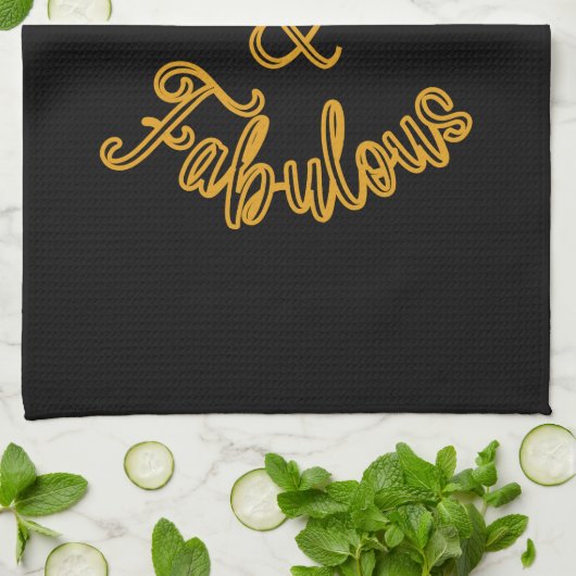 Linge De Cuisine Black et Gold 50 et Fabulous (Plié)