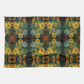 Linge De Cuisine Black Eyed Susan Flowers Abstrait Motif (Horizontal)