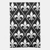 Linge De Cuisine Black Fleur de Lis (Vertical)