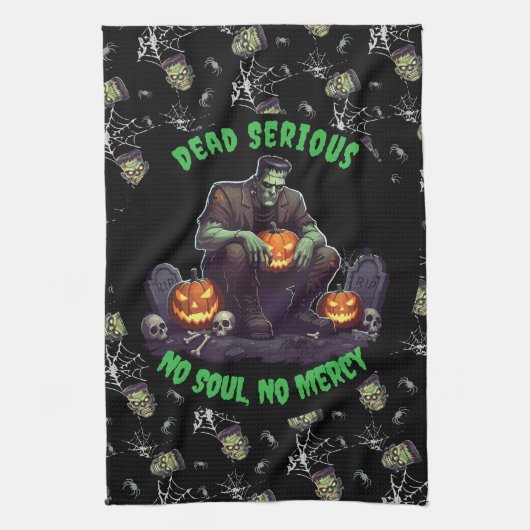 Linge De Cuisine 🖤 Black Frankenstein 💀 🚪 (Vertical)