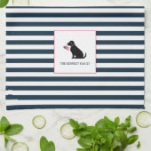 Linge De Cuisine Black Lab American Flag Nom de famille personnalis (Plié)