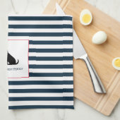 Linge De Cuisine Black Lab American Flag Nom de famille personnalis (Quart Plié)