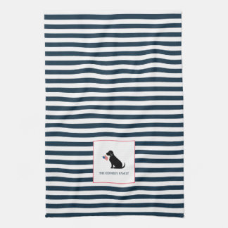 Linge De Cuisine Black Lab American Flag Nom de famille personnalis