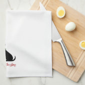 Linge De Cuisine Black Lab Joyeux Noël Silhouette Fun Moderne (Quart Plié)