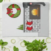 Linge De Cuisine Black Labrador Retriever - Salle de Noël festive (Plié)