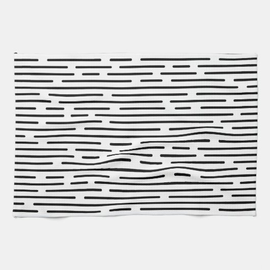 Linge De Cuisine Black Line Geometric Pattern (Horizontal)