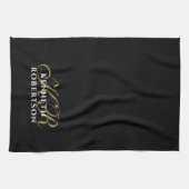 Linge De Cuisine Black Monogram Minimalist Gold White Elegant Men  (Horizontal)