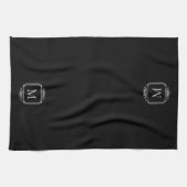 Linge De Cuisine Black | Monogramme de cadre classique (Horizontal)