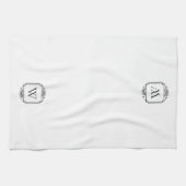 Linge De Cuisine Black | Monogramme simple cadre classique (Horizontal)