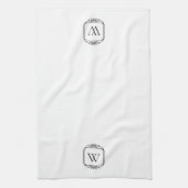 Linge De Cuisine Black | Monogramme simple cadre classique (Vertical)