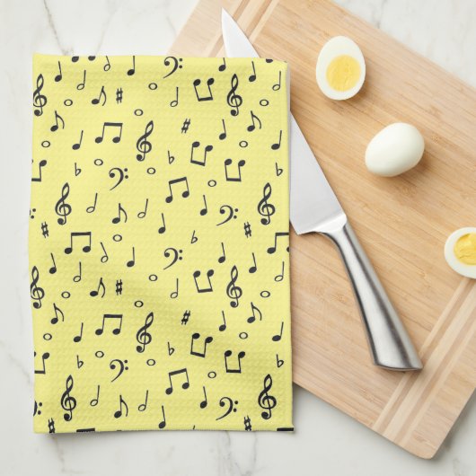 Linge De Cuisine Black Musical (Quart Plié)