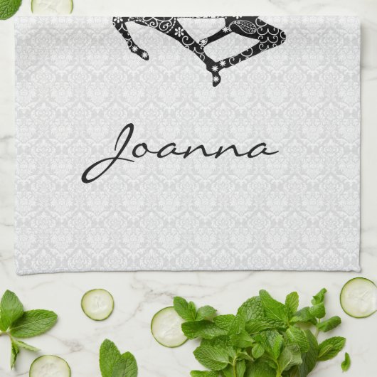 Linge De Cuisine Black Paisley Deer (Plié)