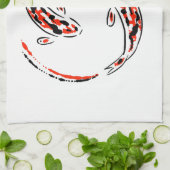 Linge De Cuisine Black & Red Japanese Koi Fish Artistic (Plié)