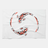 Linge De Cuisine Black & Red Japanese Koi Fish Artistic (Horizontal)