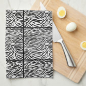 Linge De Cuisine Black Safari Zebra, design carrelé (Quart Plié)