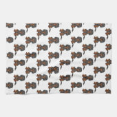 Linge De Cuisine Black & Tan Cavalier King Charles Motif espagnol (Horizontal)