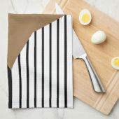 Linge De Cuisine Black White Colorblock & Brown Diamond (Quart Plié)