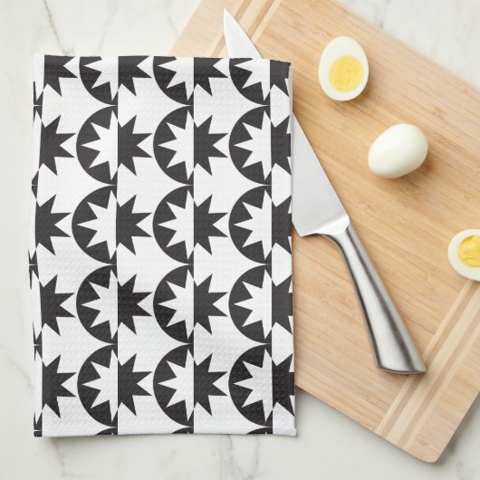 Linge De Cuisine Black White Deco (Quart Plié)