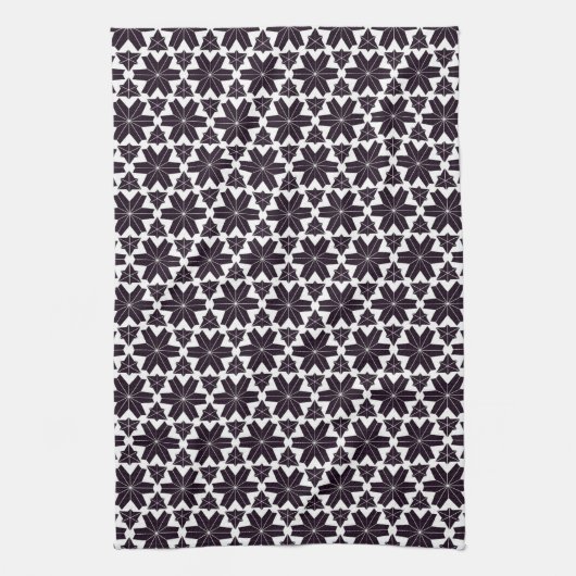 Linge De Cuisine Black White Geo Star JustPatterns Fabric (Vertical)