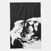 Linge De Cuisine Black & white lion pop art (Vertical)